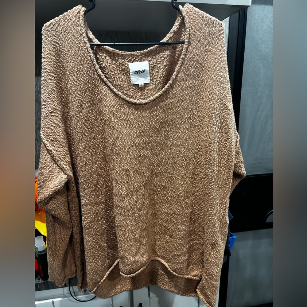 Aerie Tan Sweater Classic Knit never worn